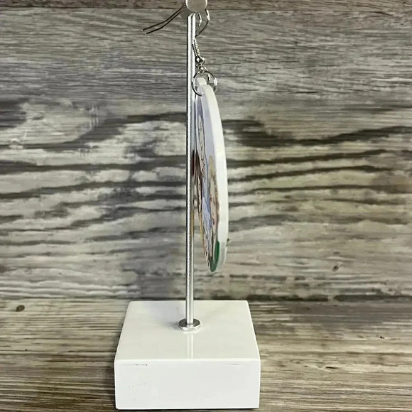 The Golden Girls Round Wood Earrings Large Earrings - Picture 2 of 8